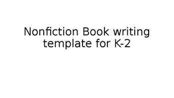 Preview of Nonfiction Book Template for K-2 (editable)