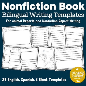 Preview of Nonfiction Book Templates | Animal Report | Bilingual English and Spanish