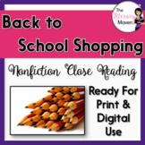 Nonfiction Close Reading - Back to School Shopping (FREE)