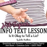 Informational Text Lesson on Hot Topics: Is Lying Okay?