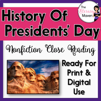 Preview of Nonfiction Close Reading - The Strange History of Presidents' Day