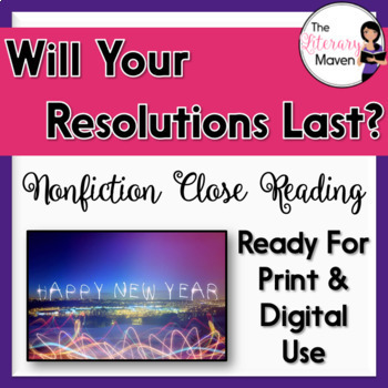 Preview of Nonfiction Close Reading - Will Your New Year's Resolutions Last?