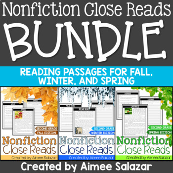 Preview of Nonfiction Reading Passages BUNDLE (Fall, Winter, Spring)