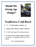 Should the Driving Age Change? Nonfiction Cold Read and Test Prep