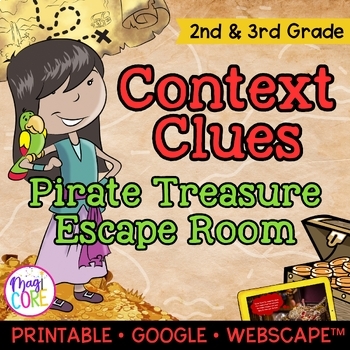 Preview of Nonfiction Context Clues Reading Escape Room & Webscape 2nd 3rd Grade Activities