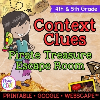 Preview of Nonfiction Context Clues Reading Escape Room & Webscape - 4th 5th Grade Passages