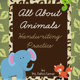 Nonfiction Cursive Animal Handwriting Practice Book