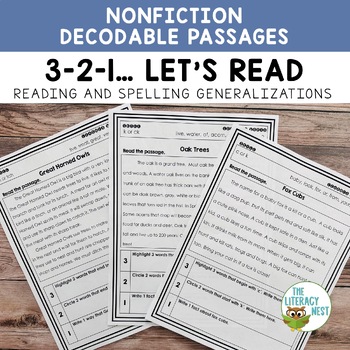 Preview of Nonfiction Decodable Passages for Spelling Generalizations