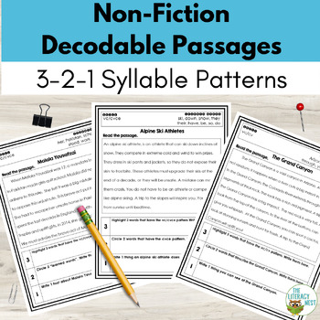 Preview of Nonfiction Decodable Passages for Syllable Types and Syllable Division