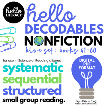 Preview of Nonfiction Decodables. Blue Set Books 41-60. PDF Format. Science of Reading