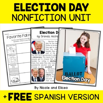 Preview of Election Day Activities Nonfiction Unit + FREE Spanish