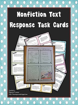 Preview of Nonfiction Elements Response Task Cards
