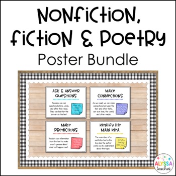 Nonfiction, Fiction, and Poetry Reading Strategies Posters Bundle