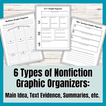 Preview of Nonfiction Graphic Organizers: Main Idea, Summary, Textual Evidence, and Beyond!