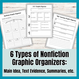 Nonfiction Graphic Organizers: Main Idea, Summary, Textual