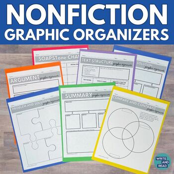 Preview of Nonfiction Graphic Organizers for ANY Nonfiction Text 