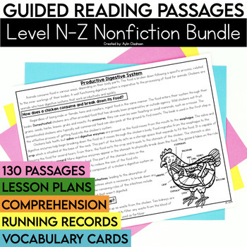 Preview of Level N-Z Nonfiction Guided Reading Passages with Comprehension Questions Bundle