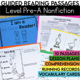 Nonfiction Guided Reading Passages | Level Pre-A |  Comprehension