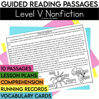 Preview of Level V 5th Grade Nonfiction Guided Reading Passages & Comprehension Questions