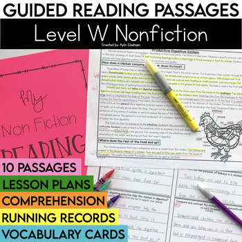 Preview of Level W 5th Grade Nonfiction Guided Reading Passages & Comprehension Questions