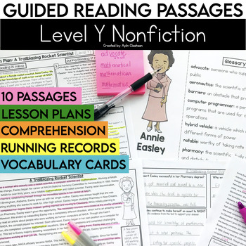 Preview of Level Y 5th Grade Nonfiction Guided Reading Passages & Comprehension Questions