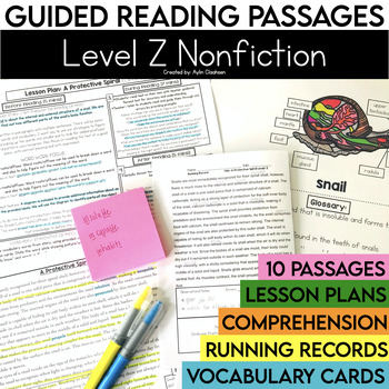 Preview of Level Z 5th Grade Nonfiction Guided Reading Passages & Comprehension Questions