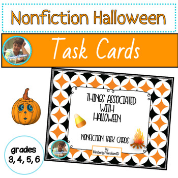 Preview of Nonfiction Halloween Reading Comprehension Task Cards
