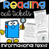 Nonfiction Informational Reading Exit Tickets Print & Go A