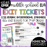 Nonfiction Reading Exit Tickets for Formative Assessment o