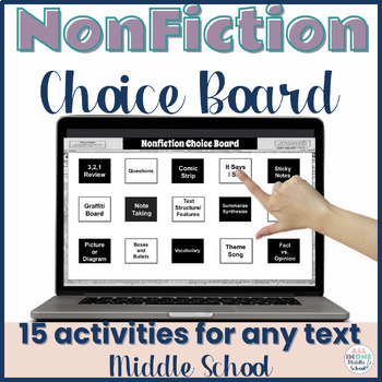 Preview of Nonfiction Informational Text Activities for Middle School - Choice Board