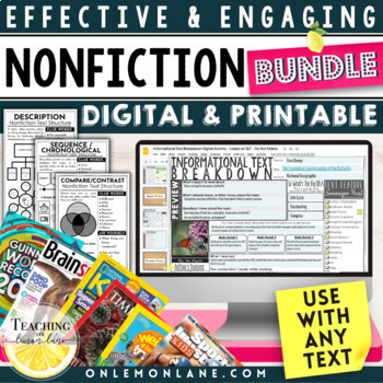 Preview of Nonfiction Informational Text Structures Features Summarizing Activities Bundle