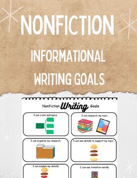 Preview of Nonfiction- Informational Writing Goals