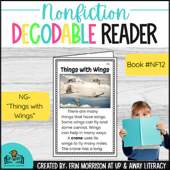 Preview of Nonfiction LIFT OFF! Decodable Reader for ANG, ING, ONG, UNG- Things with Wings