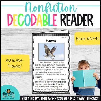 Preview of Nonfiction LIFT OFF! Decodable Reader for AU & AW- Hawks