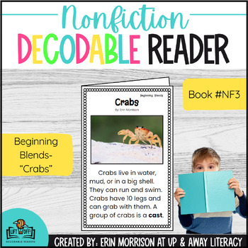 Preview of Nonfiction LIFT OFF! Decodable Reader for Beginning Blends- Crabs