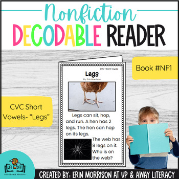 Preview of Nonfiction LIFT OFF! Decodable Reader for CVC Words- Legs