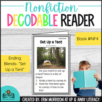 Preview of Nonfiction LIFT OFF! Decodable Reader for Ending Blends- Set Up a Tent