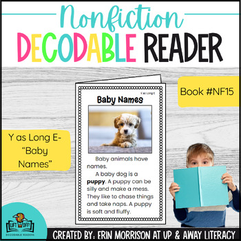 Preview of Nonfiction LIFT OFF! Decodable Reader for Y as Long E- Baby Names