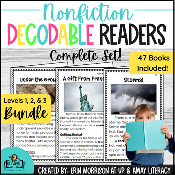 Preview of Nonfiction LIFT OFF! Decodable Readers COMPLETE Bundle- Levels 1, 2, & 3!