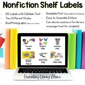 Preview of Nonfiction Library Shelf Labels