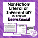 Nonfiction Literal vs. Inferential Boom Cards™️