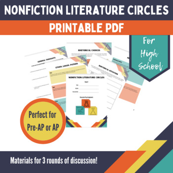 Preview of Nonfiction Literature Circles: Printable PDF