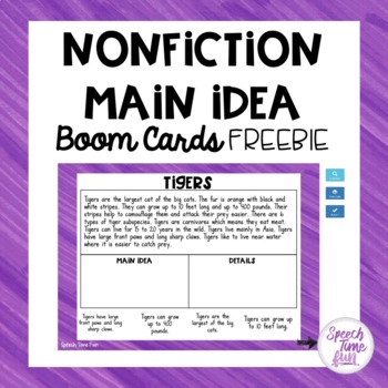 Preview of Nonfiction Main Idea BOOM CARDS™️ Free Sample