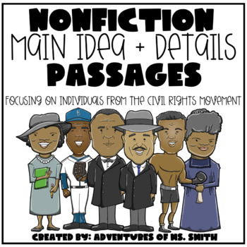 Preview of Nonfiction Main Idea + Detail Passages - RI 5.2 (Digital version included)