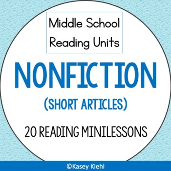 Preview of Nonfiction Middle School Reading Unit
