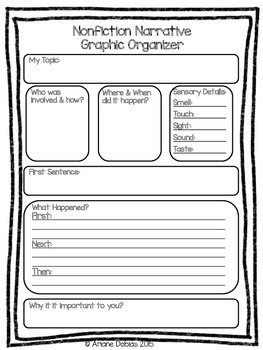 Preview of Nonfiction Narrative Graphic Organizer