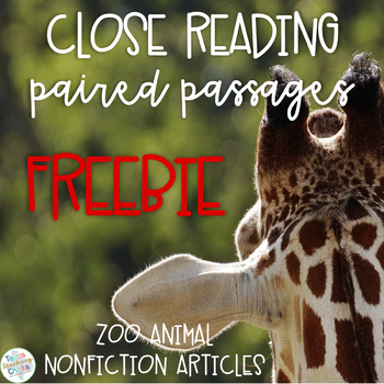 Preview of Nonfiction Paired Passages FREEBIE: Zoo Animals