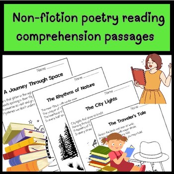 Preview of Nonfiction Poetry Reading Comprehension Passages for grade 5-7