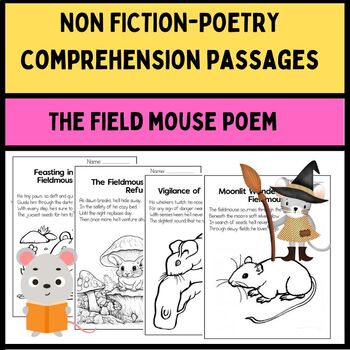 Preview of Nonfiction Poetry Reading Comprehension Passages on The fieldmouse