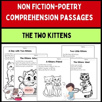 Preview of Nonfiction Poetry Reading Comprehension Passages on The two kitten